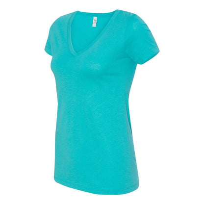 Tahiti Blue - Side - Next Level Women's Ideal V-Neck T-Shirt