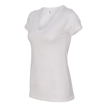 White - Side - Next Level Women's Ideal V-Neck T-Shirt