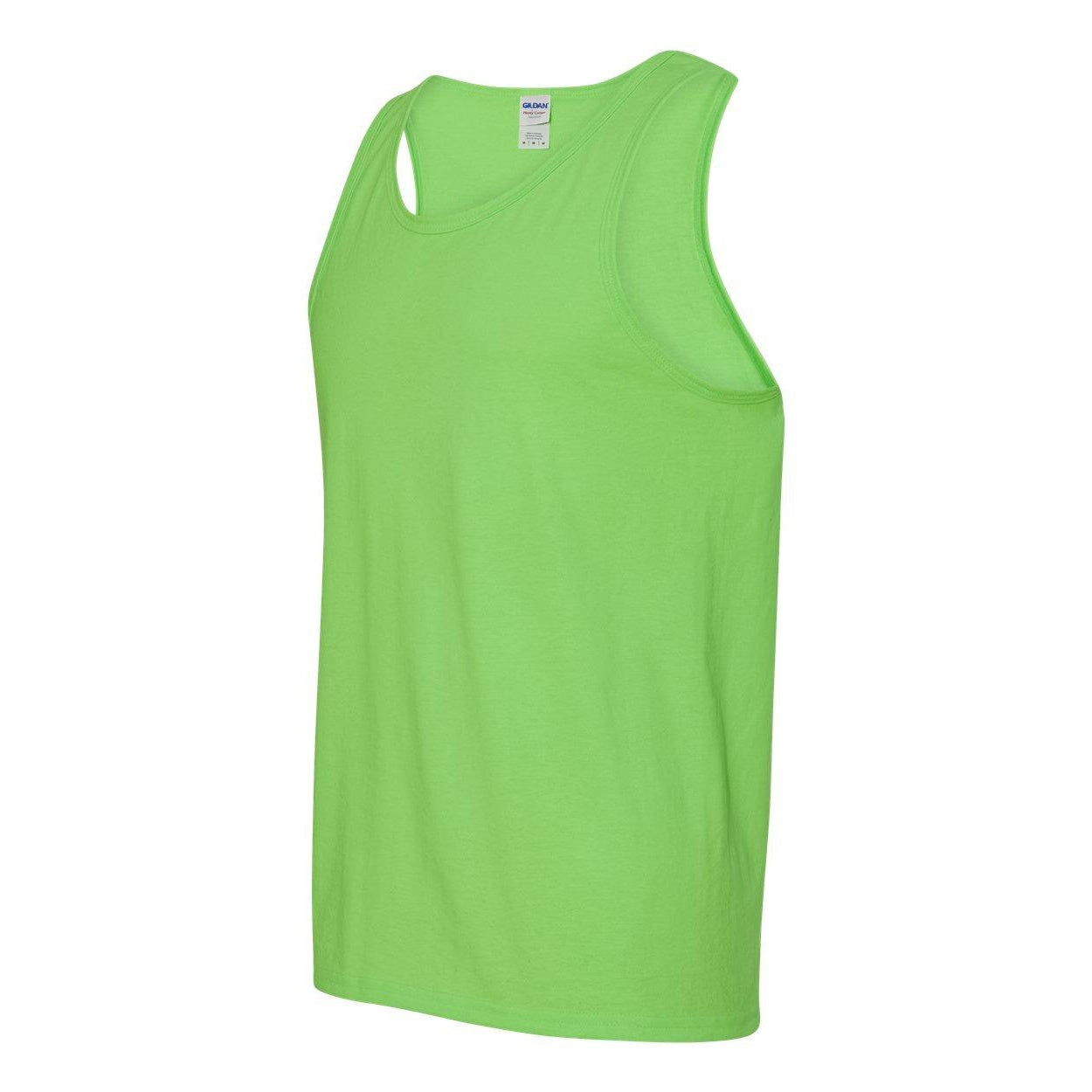 Neon Green - Side - Gildan Heavy Cotton Tank Top