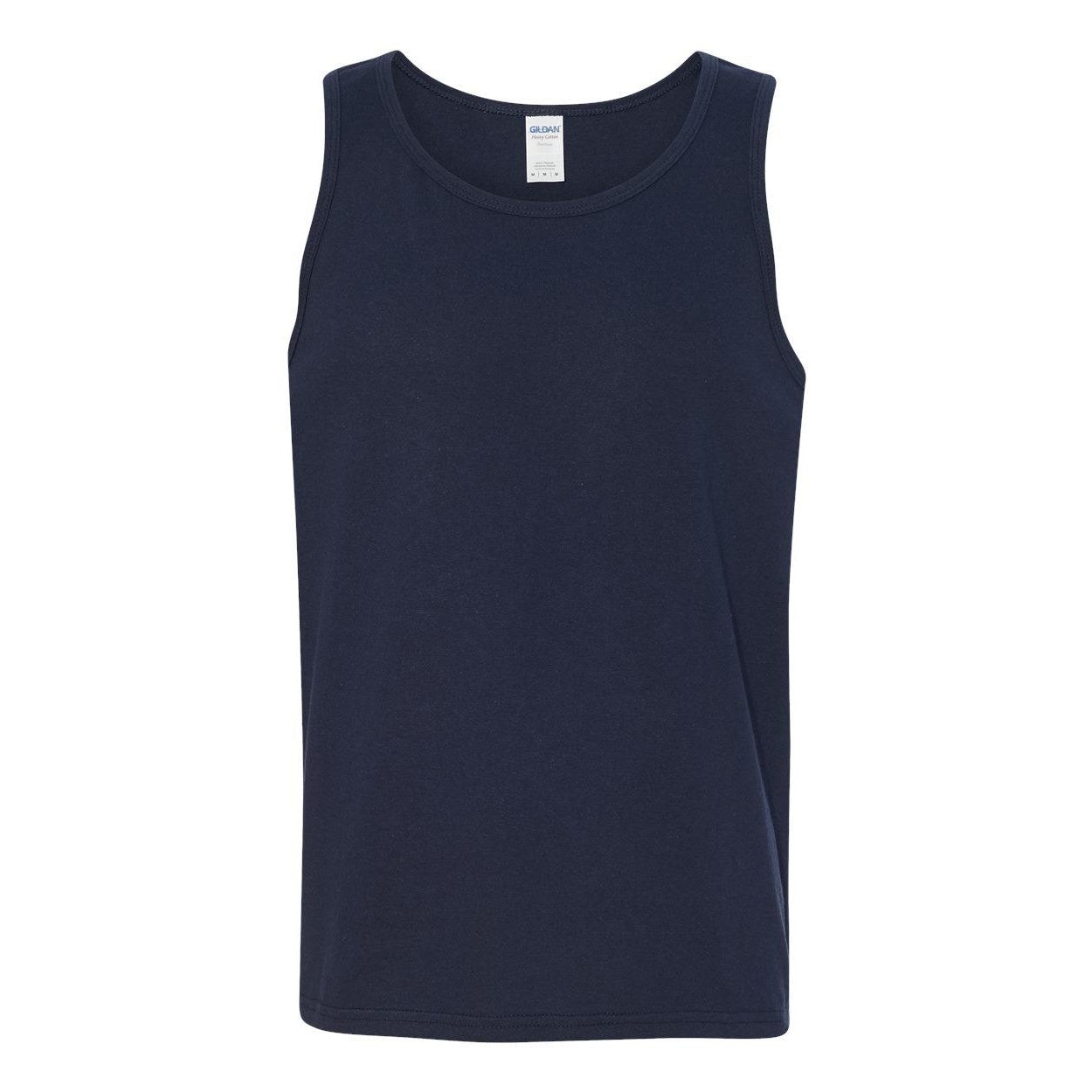 Navy - Front - Gildan Heavy Cotton Tank Top