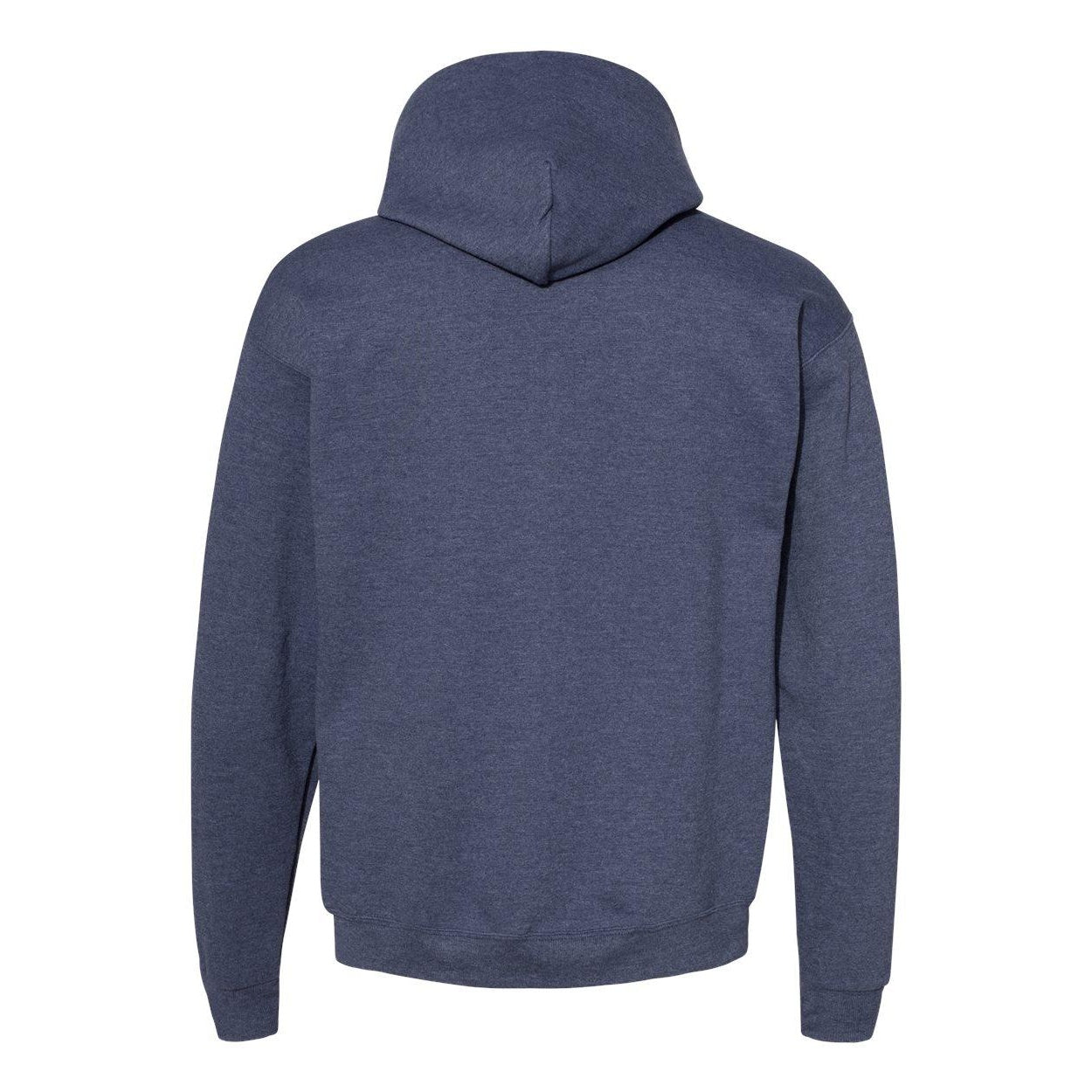 Heather Navy - Back - Hanes Ecosmart Hooded Sweatshirt