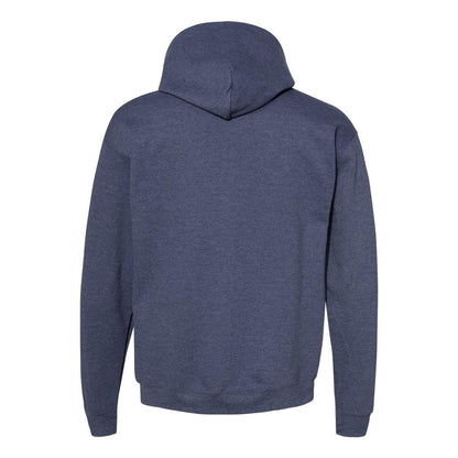 Heather Navy - Back - Hanes Ecosmart Hooded Sweatshirt