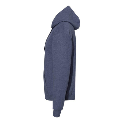 Heather Navy - Side - Hanes Ecosmart Hooded Sweatshirt