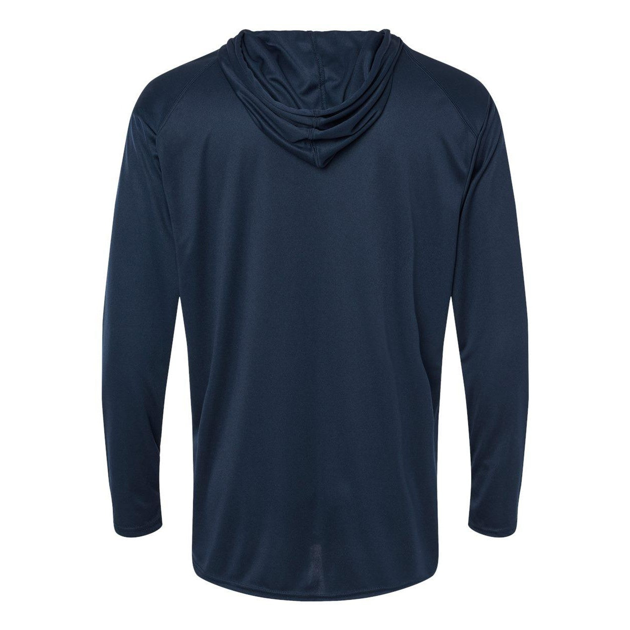Navy - Back - Badger B-Core Hooded Long Sleeve T-Shirt
