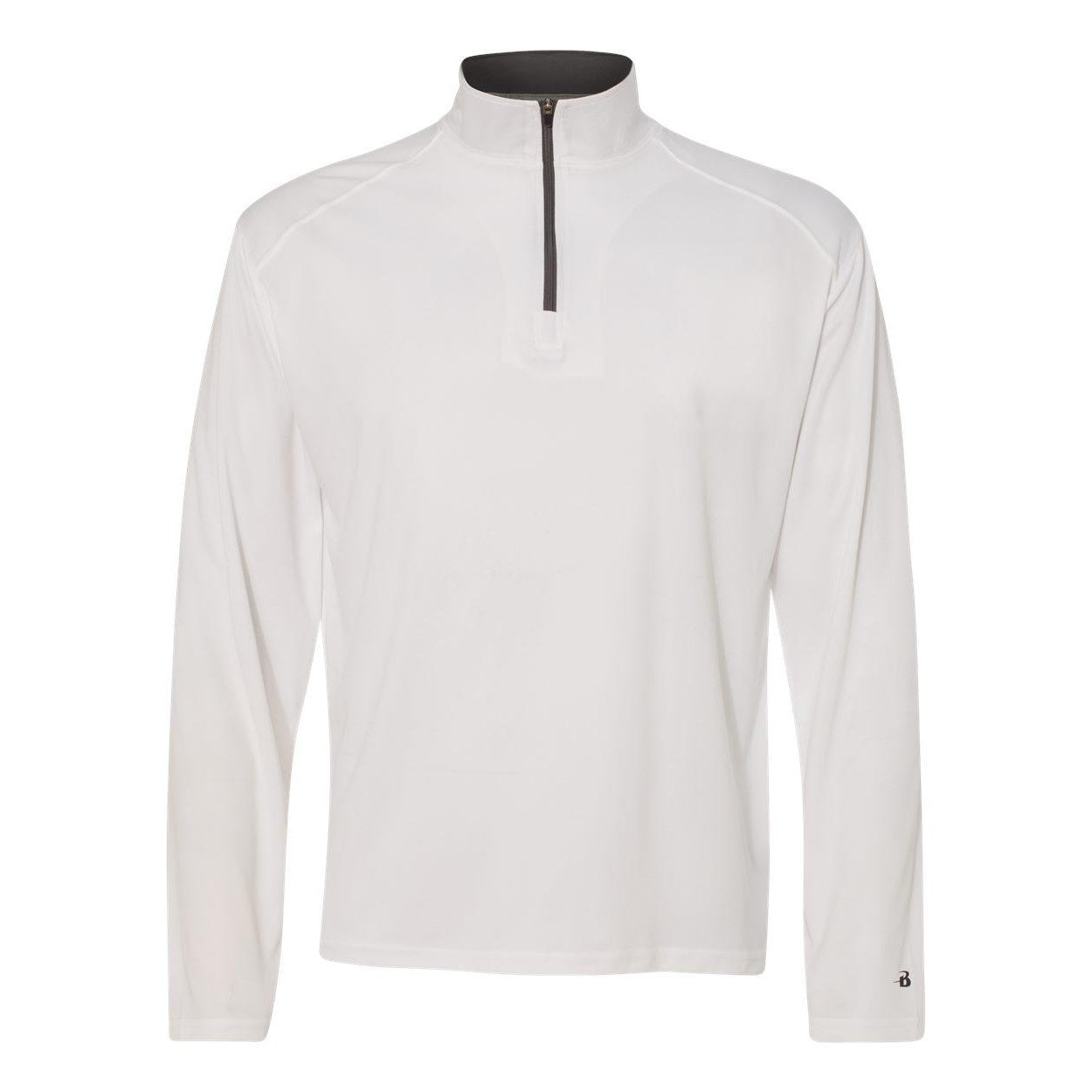 White- Graphite - Front - Badger B-Core Quarter-Zip Pullover