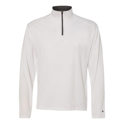 White- Graphite - Front - Badger B-Core Quarter-Zip Pullover