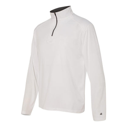 White- Graphite - Side - Badger B-Core Quarter-Zip Pullover