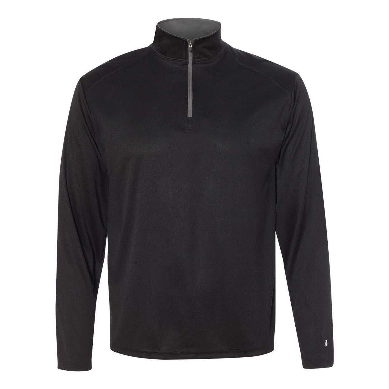 Black- Graphite - Front - Badger B-Core Quarter-Zip Pullover