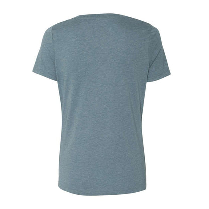 Heather Slate - Back - BELLA + CANVAS Women's Relaxed Heather CVC V-Neck Tee