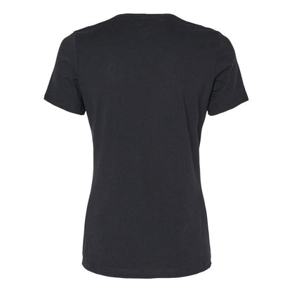 Solid Black Blend - Back - BELLA + CANVAS Women's Relaxed Heather CVC V-Neck Tee