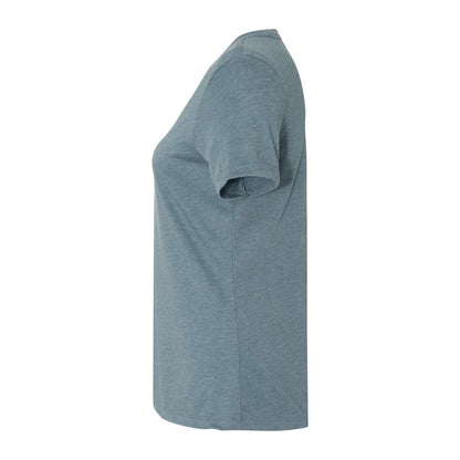 Heather Slate - Side - BELLA + CANVAS Women's Relaxed Heather CVC V-Neck Tee