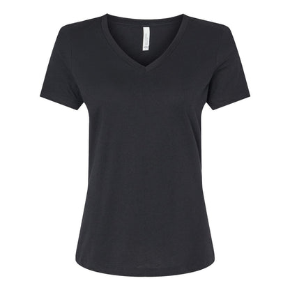 Solid Black Blend - Front - BELLA + CANVAS Women's Relaxed Heather CVC V-Neck Tee