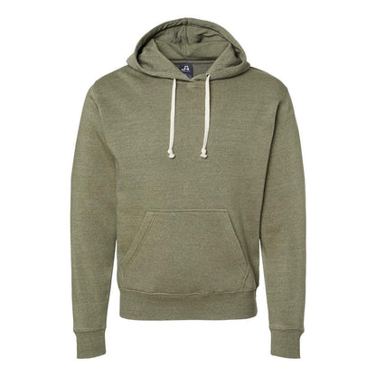 Olive Triblend - Front - J. America Triblend Fleece Hooded Sweatshirt