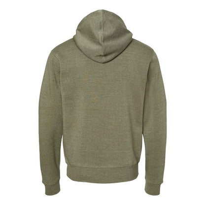Olive Triblend - Back - J. America Triblend Fleece Hooded Sweatshirt