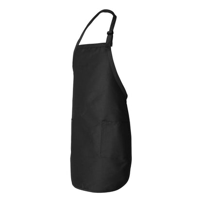 Black - Side - Q-Tees Full-Length Apron with Pockets