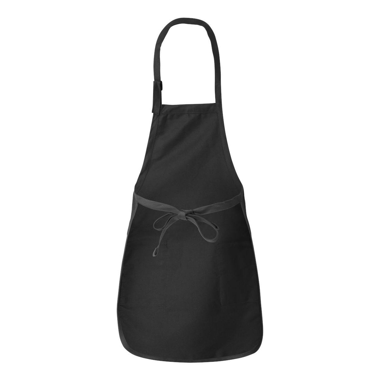 Black - Back - Q-Tees Full-Length Apron with Pockets