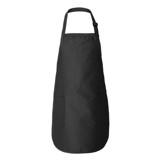 Black - Front - Q-Tees Full-Length Apron with Pockets
