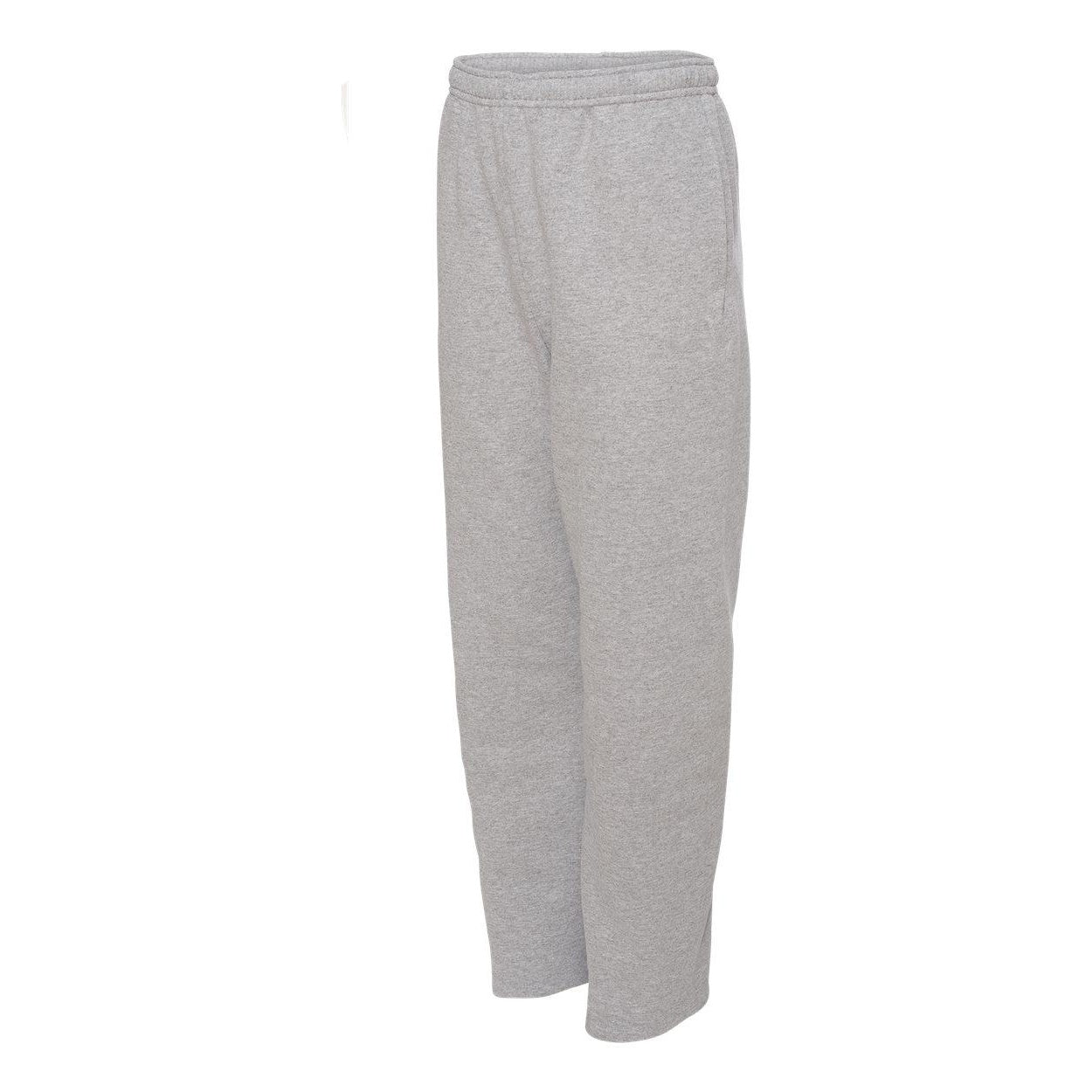 Athletic Heather - Side - JERZEES NuBlend Open Bottom Sweatpants with Pockets