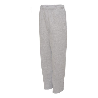 Athletic Heather - Side - JERZEES NuBlend Open Bottom Sweatpants with Pockets