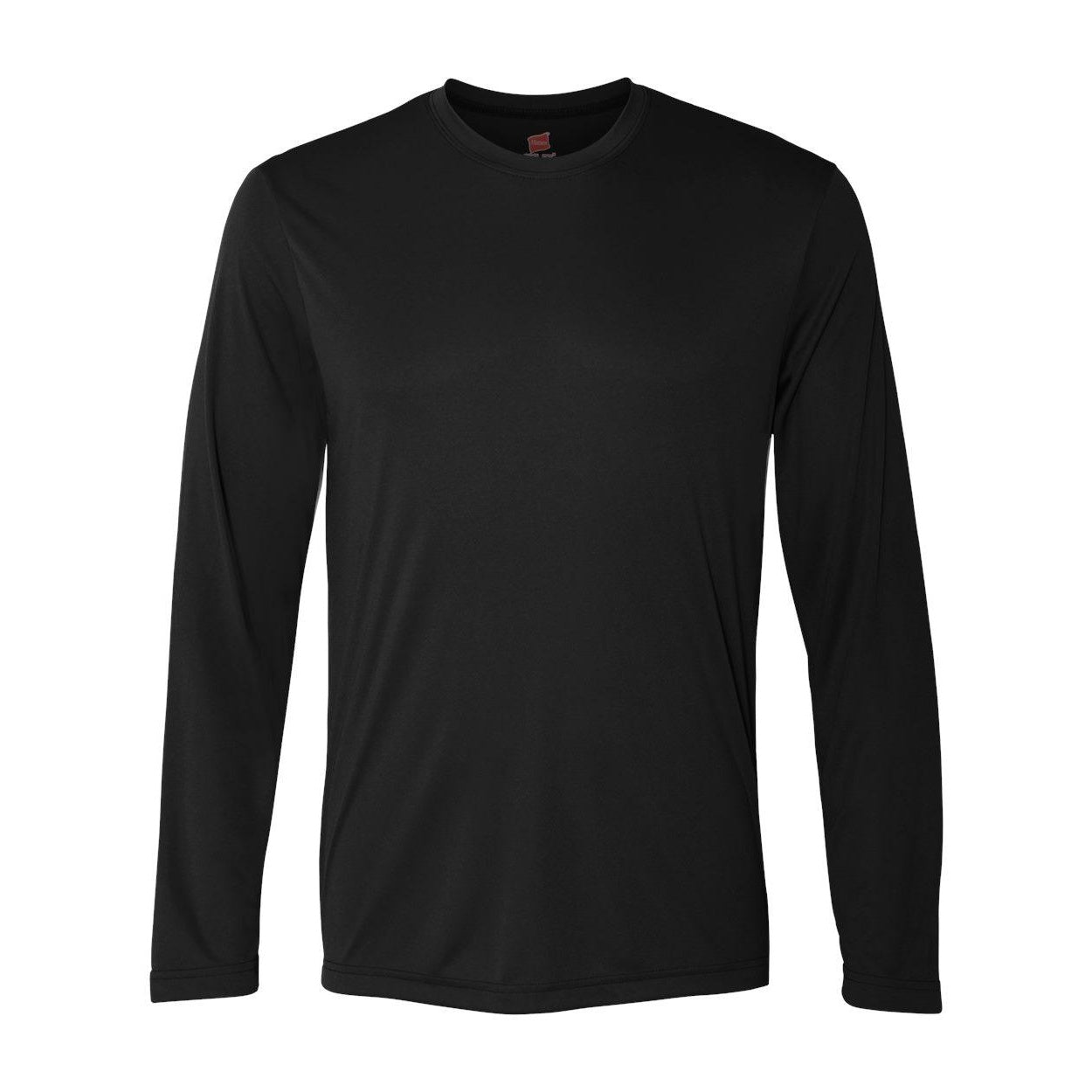 Black - Front - Hanes Cool DRI Long Sleeve Performance T-Shirt