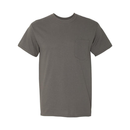Charcoal - Front - Gildan Heavy Cotton Pocket T-Shirt