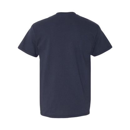 Navy - Back - Gildan Heavy Cotton Pocket T-Shirt