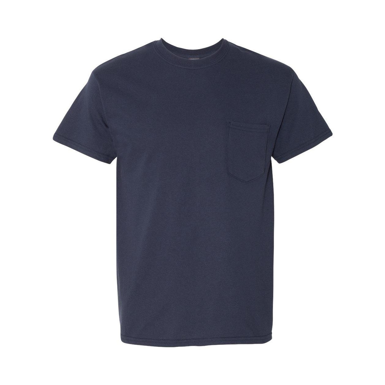 Navy - Front - Gildan Heavy Cotton Pocket T-Shirt