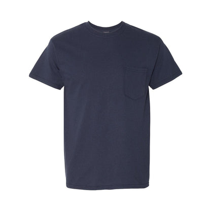 Navy - Front - Gildan Heavy Cotton Pocket T-Shirt