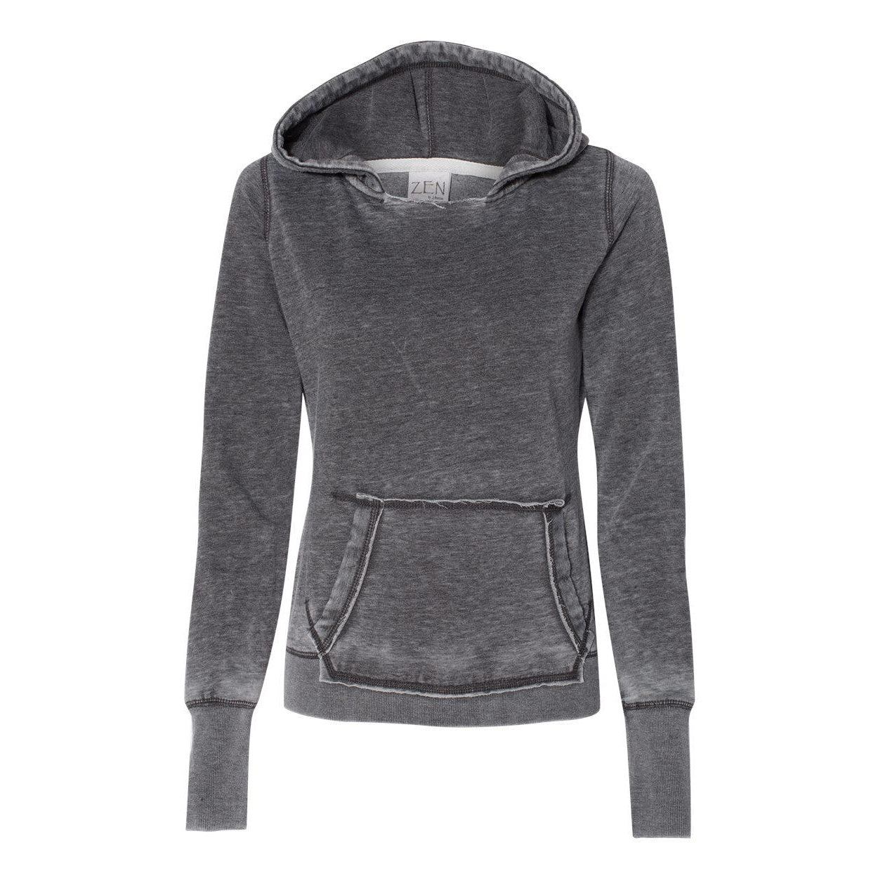 Dark Smoke - Front - J. America Women's Zen Fleece Hooded Sweatshirt