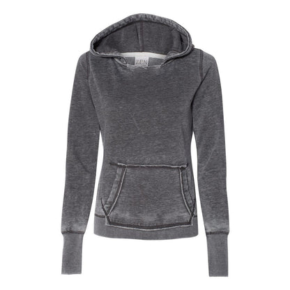 Dark Smoke - Front - J. America Women's Zen Fleece Hooded Sweatshirt