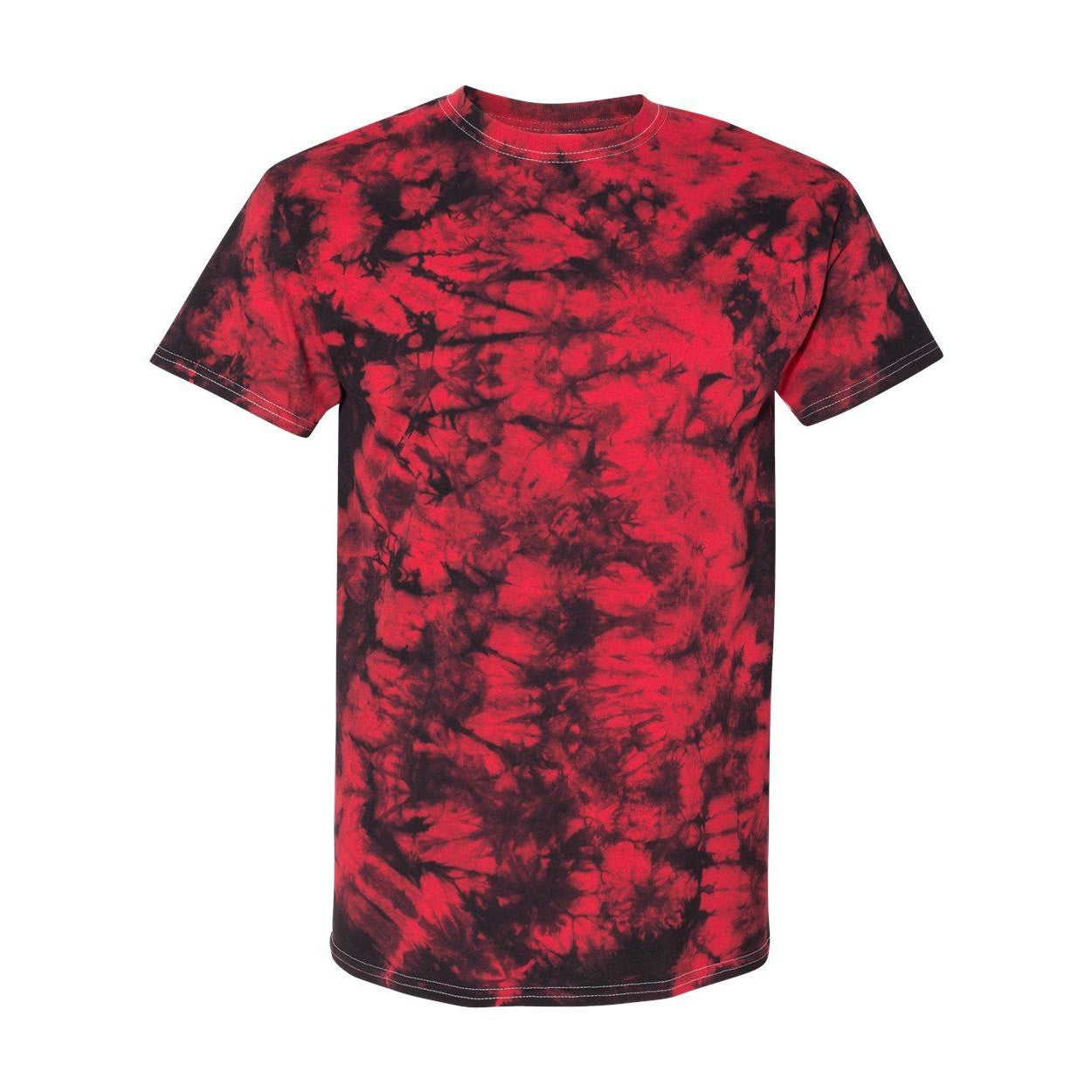 Black- Red Crystal - Front - Dyenomite Crystal Tie-Dyed T-Shirt