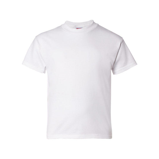 White - Front - Hanes Essential-T Youth T-Shirt