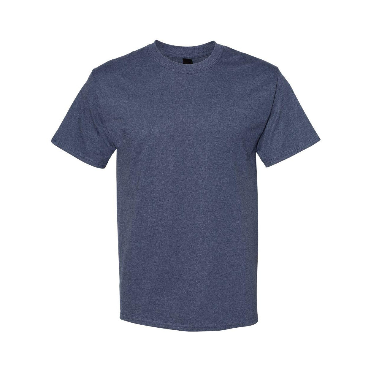 Heather Navy - Front - Hanes Beefy-T T-Shirt