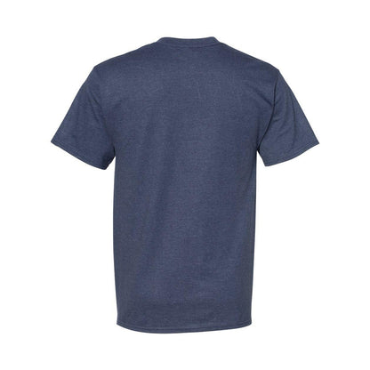 Heather Navy - Back - Hanes Beefy-T T-Shirt