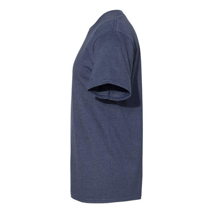 Heather Navy - Side - Hanes Beefy-T T-Shirt