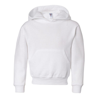 White - Front - JERZEES NuBlend Youth Hooded Sweatshirt