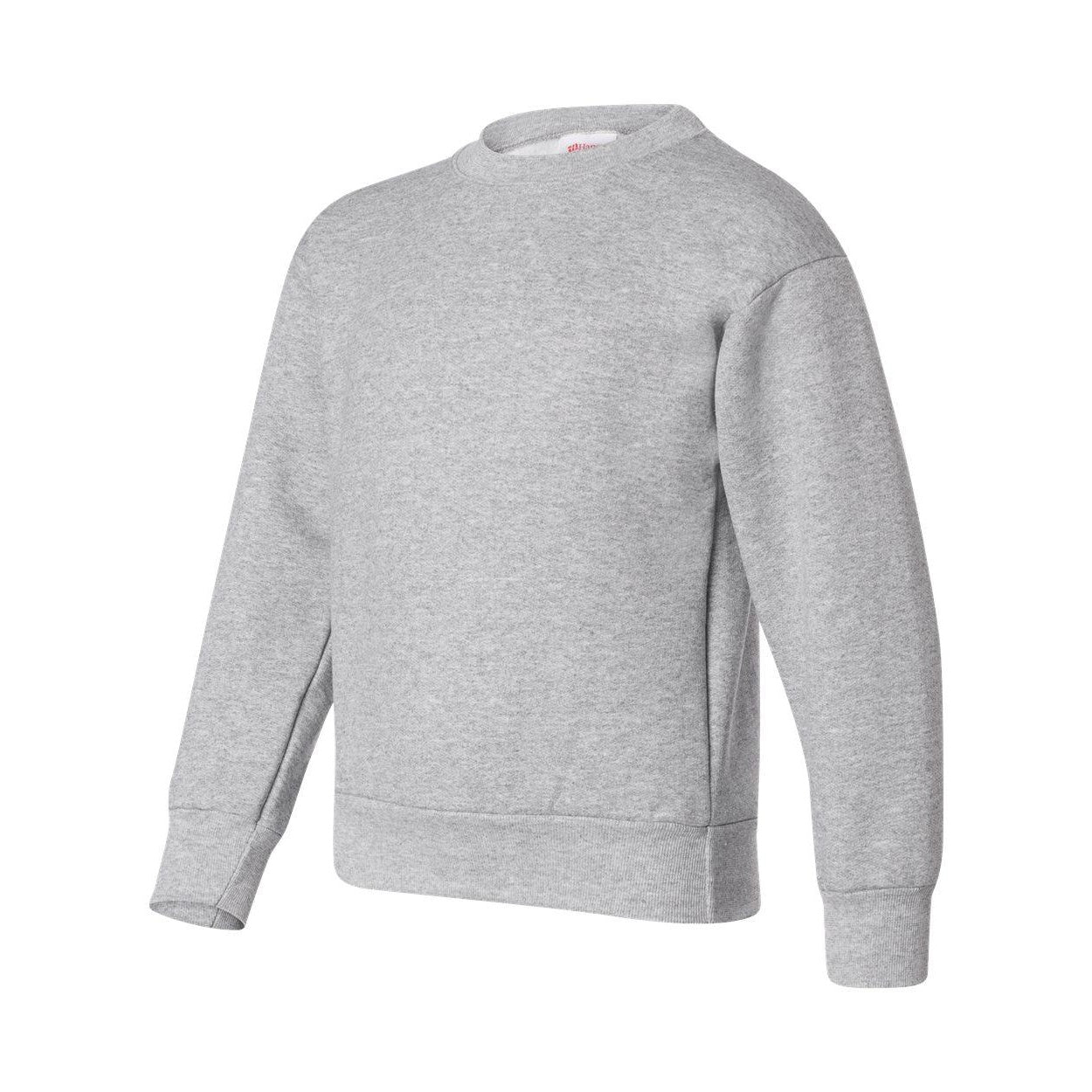 Light Steel - Side - Hanes Ecosmart Youth Crewneck Sweatshirt