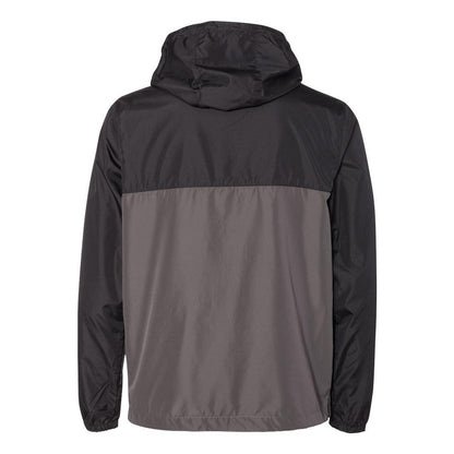 Black- Graphite - Back - Independent Trading Co. Lightweight Windbreaker Full-Zip Jacket
