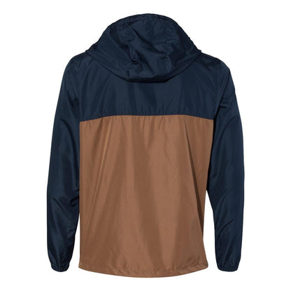 Classic Navy- Saddle - Back - Independent Trading Co. Lightweight Windbreaker Full-Zip Jacket