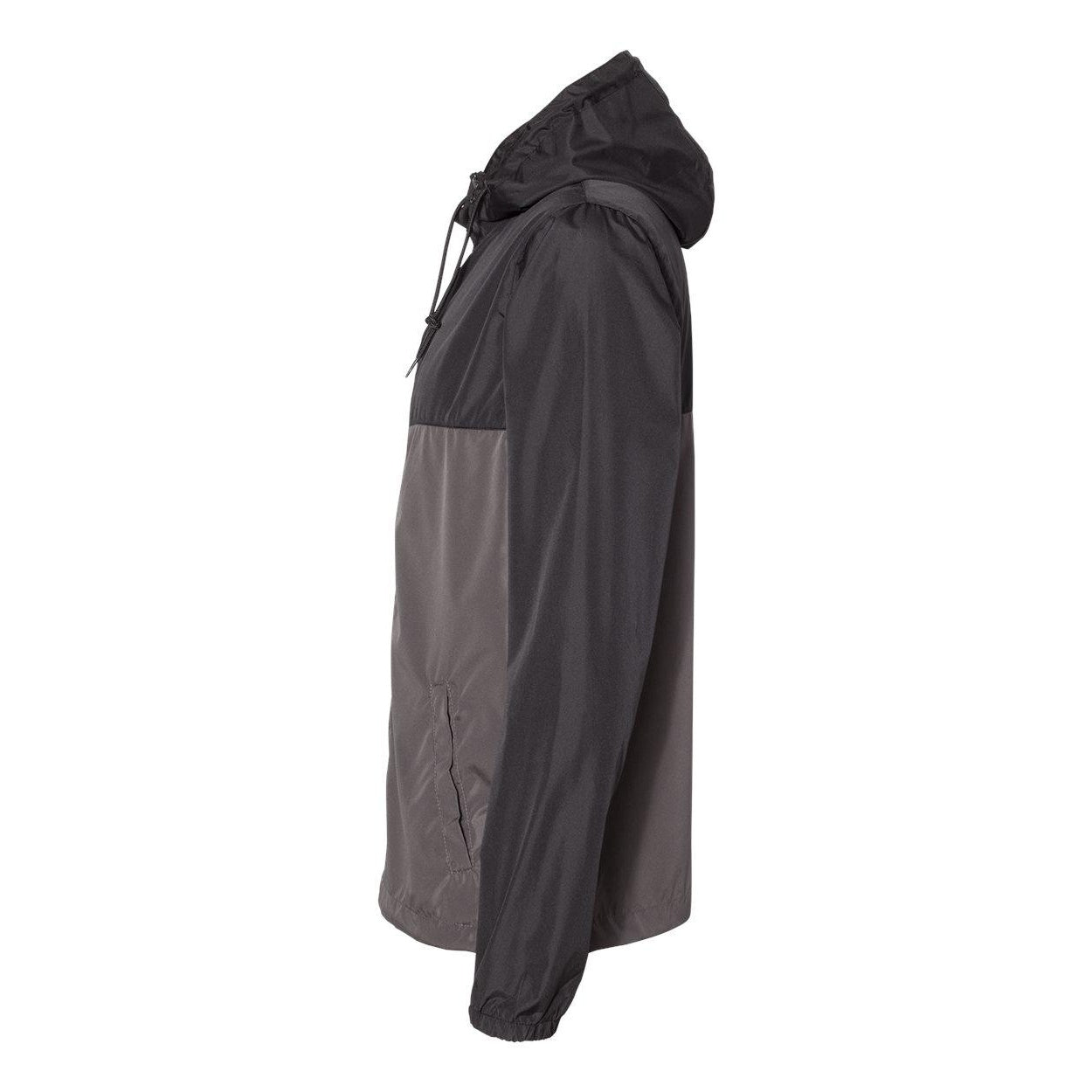 Black- Graphite - Side - Independent Trading Co. Lightweight Windbreaker Full-Zip Jacket