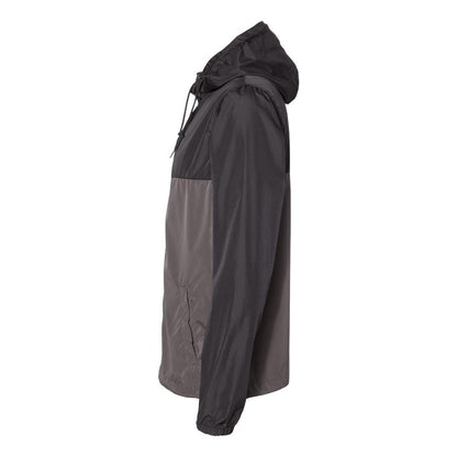 Black- Graphite - Side - Independent Trading Co. Lightweight Windbreaker Full-Zip Jacket