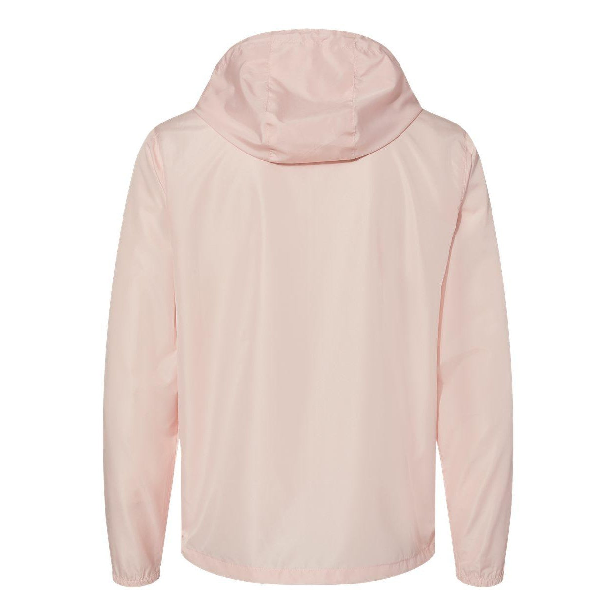 Blush- White Zipper - Back - Independent Trading Co. Lightweight Windbreaker Full-Zip Jacket
