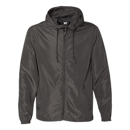 Graphite - Front - Independent Trading Co. Lightweight Windbreaker Full-Zip Jacket