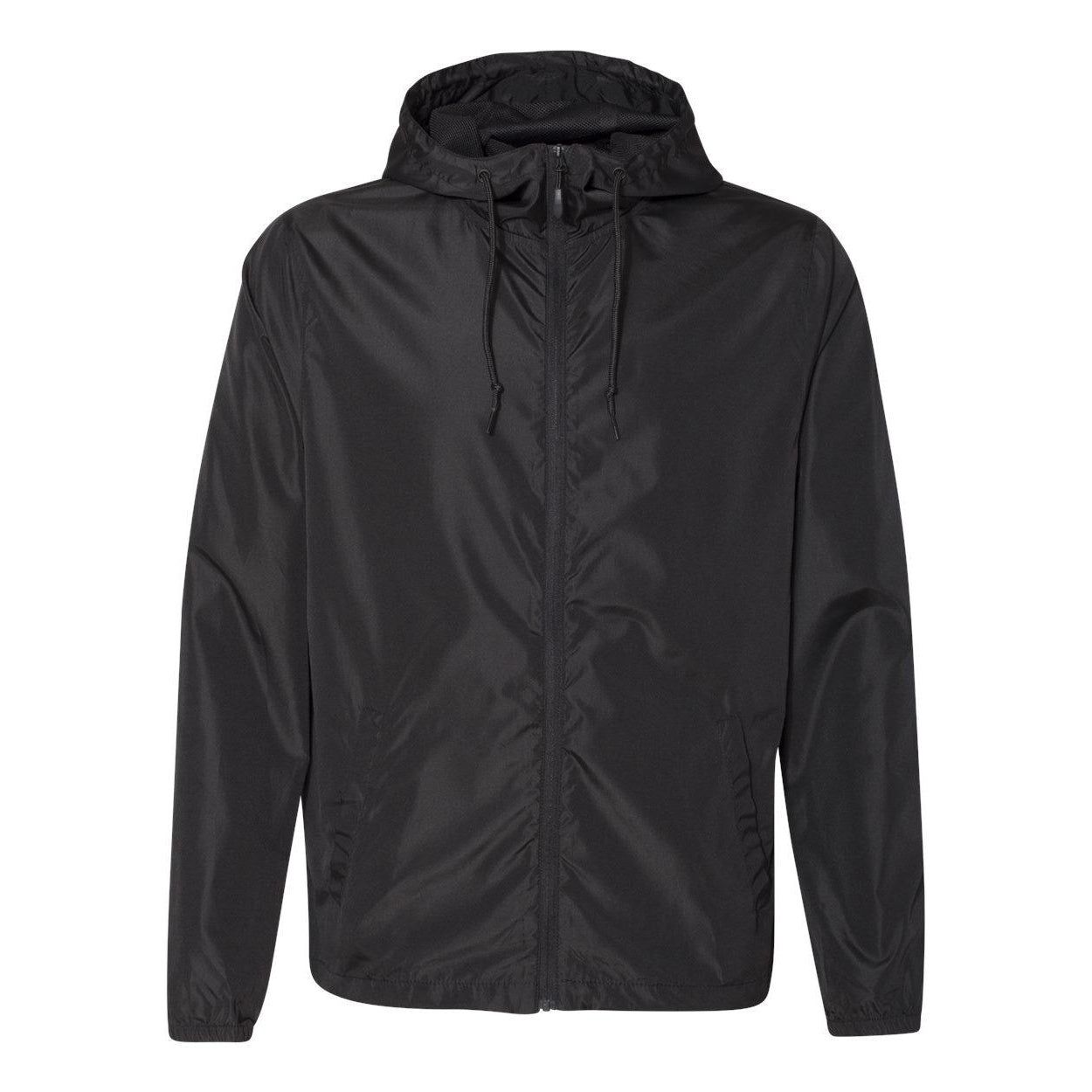 Black - Front - Independent Trading Co. Lightweight Windbreaker Full-Zip Jacket