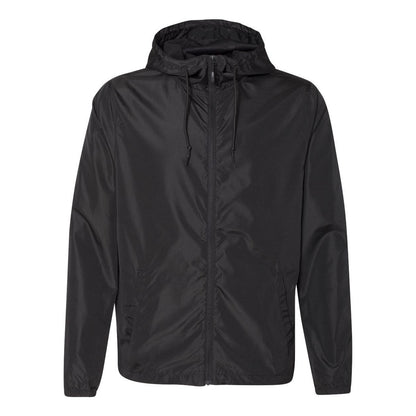 Black - Front - Independent Trading Co. Lightweight Windbreaker Full-Zip Jacket