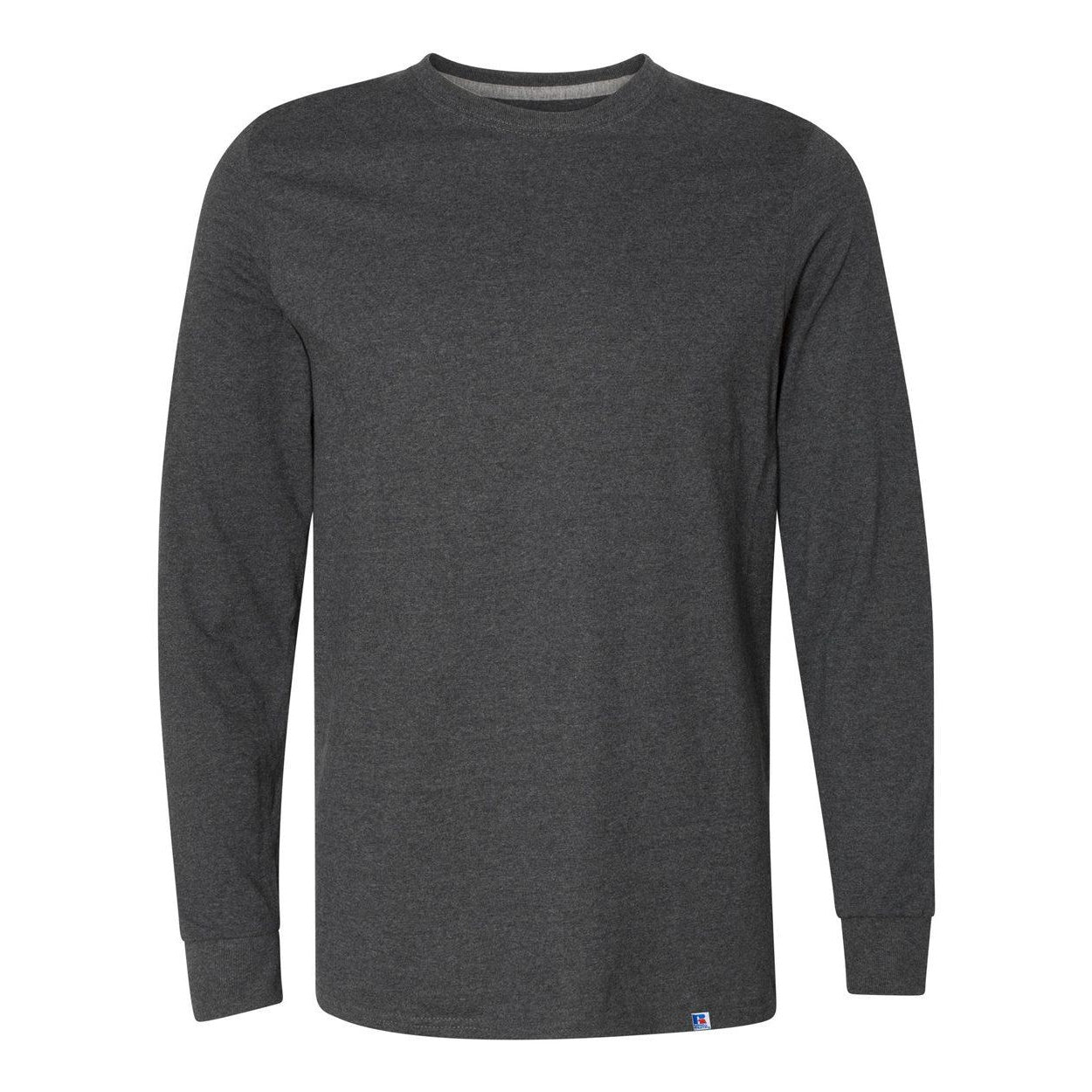 Black Heather - Front - Russell Athletic Essential 60-40 Performance Long Sleeve T-Shirt