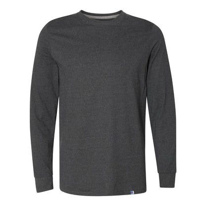 Black Heather - Front - Russell Athletic Essential 60-40 Performance Long Sleeve T-Shirt