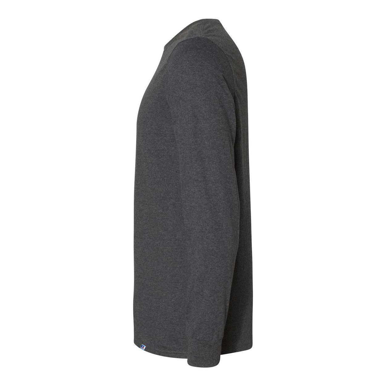 Black Heather - Side - Russell Athletic Essential 60-40 Performance Long Sleeve T-Shirt