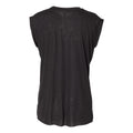 Black - Back - BELLA + CANVAS Womens Flowy Rolled Cuffs Muscle Tee