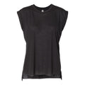 Black - Front - BELLA + CANVAS Womens Flowy Rolled Cuffs Muscle Tee